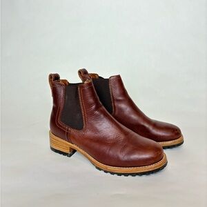 Patina Brown Leather Ankle Boots